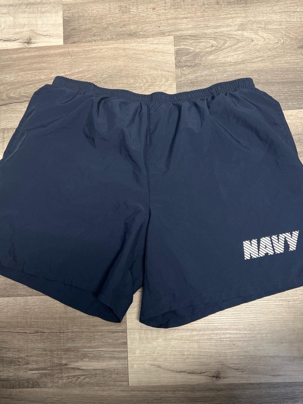 New Balance Navy Athletic Shorts with NAVY Logo